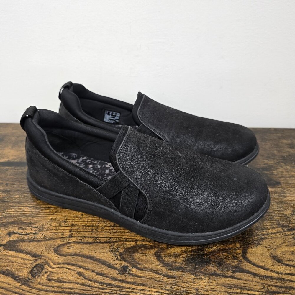 Clarks Cloudsteppers Breeze Bali Slip On Shoes Stretch Panels Size 8.5W Black